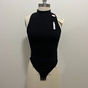 Forever 21 Black Sleeveless High Neck Seamless Bodysuit NWT